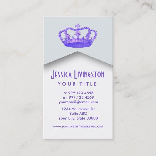 Kronen-Abgabe-Prinzessin-oder Königin-Schablone V2 Visitenkarte (Vorderseite)