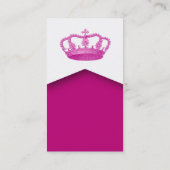 Kronen-Abgabe-Prinzessin-oder Königin-Schablone V9 Visitenkarte (Rückseite)