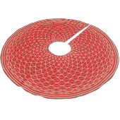 Kronen-Chakra-Mandala auf Rot Polyester Weihnachtsbaumdecke (Schrägansicht)