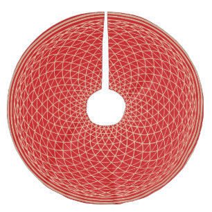 Kronen-Chakra-Mandala auf Rot Polyester Weihnachtsbaumdecke