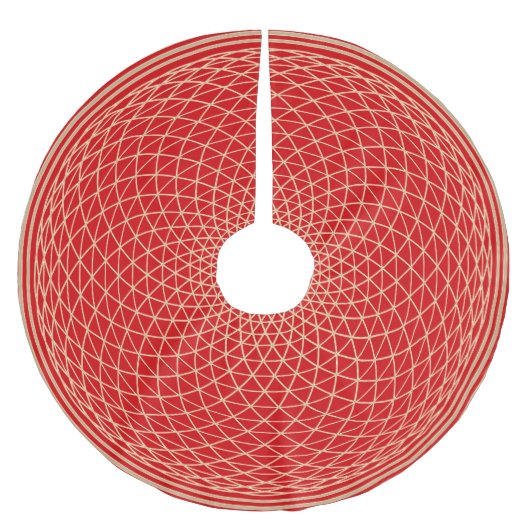 Kronen-Chakra-Mandala auf Rot Polyester Weihnachtsbaumdecke (Vorderseite)