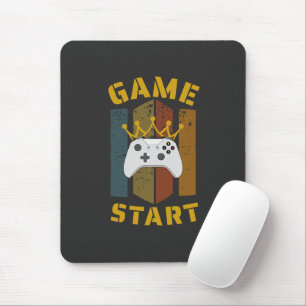 Kronen-Controller-Retro-Art zum Spielstart Mousepad
