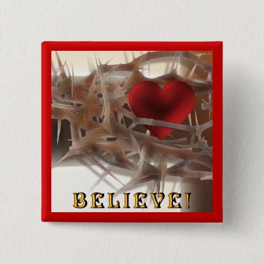 Kronen der Hörner und Herzknopf Button (Vorderseite)