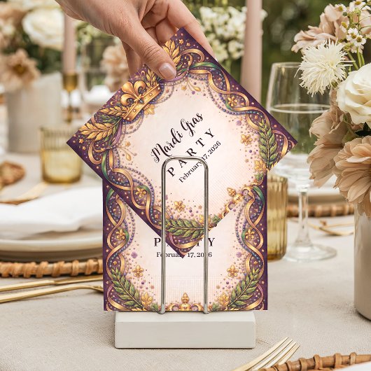 Kronen-Fleur-de-Lis Mardi Gras Serviette