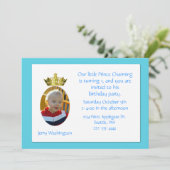 Kronen-Foto-Geburtstags-Party Einladung (Stehend Vorderseite)