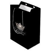 Kronen-Geschenk-Tasche Miss Amerikas silberne Mittlere Geschenktüte (Rückseite Schrägansicht)
