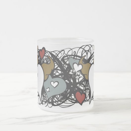 Kronen-Herz-Tasse Mattglastasse (Mittel)