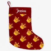 Kronen in rot  kleiner weihnachtsstrumpf (Vorderseite)