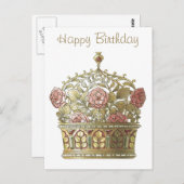 Kronen mit Rose Postkarte (Vorne/Hinten)