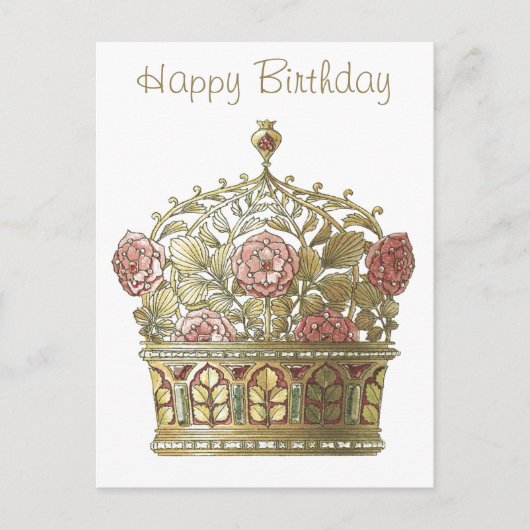 Kronen mit Rose Postkarte (Vorderseite)
