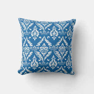 Kronen Muster Delft Blau und Weiß Kissen