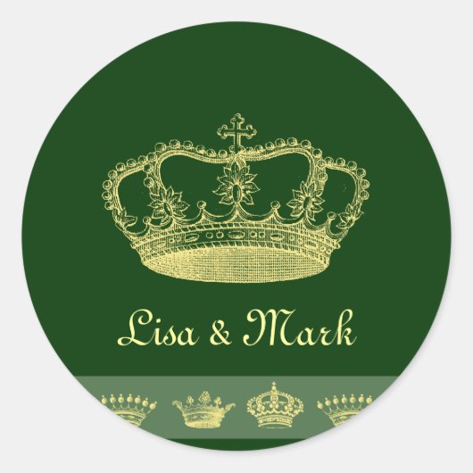 Kronen-Muster - grün Runder Aufkleber (Vorderseite)