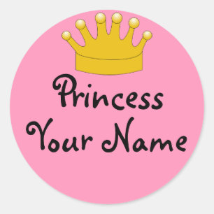Kronen-rosa Prinzessin Your Name Stickers