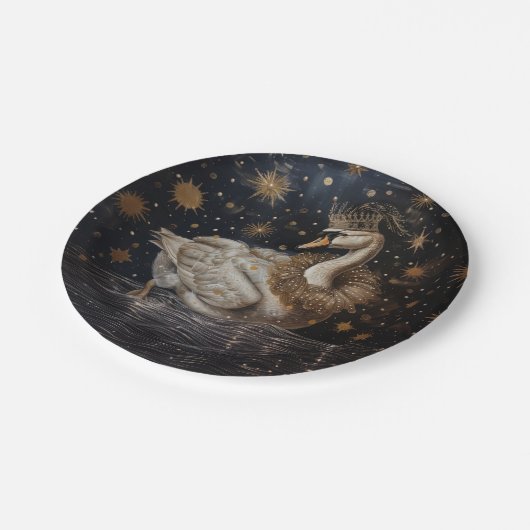 Kronen - Rundpapier-Teller Pappteller (Schrägansicht)