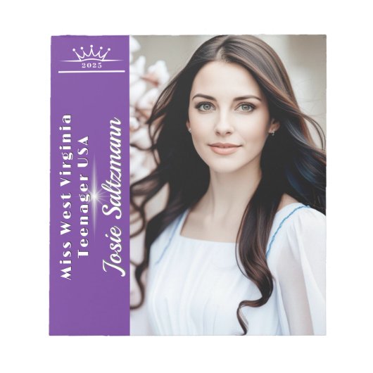 Kronen-Touch Sunburst Pageant Autograph Notepad Notizblock (Vorderseite)