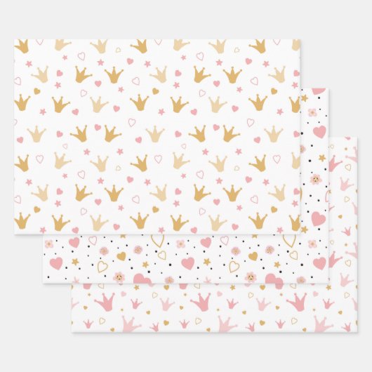 Kronen und Herzen  Geschenkpapier Set (Set)