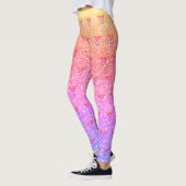 Kronen- und Herzpastel Print Leggings (Links)