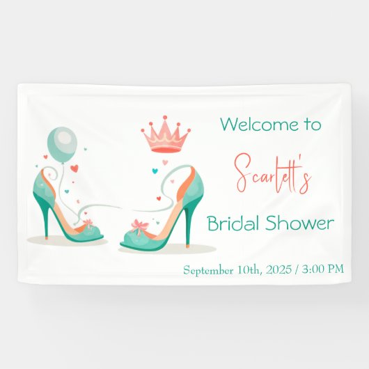 Kronen und hohe Absätze - Glamouröses Thema Rosa & Banner (Horizontal)