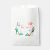 Kronen und hohe Absätze - Glamouröses Thema Rosa & Geschenktütchen (Vorderseite)