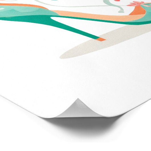 Kronen und hohe Absätze - Glamouröses Thema Rosa & Poster (Ecke)