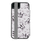 Kronen und Perlen Incipio iPhone Geldbeutel-Hülle (Folio Rückseite)