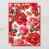 Kronen und Rose Königin des Herzens Brautparty Einladung (Vorne/Hinten)