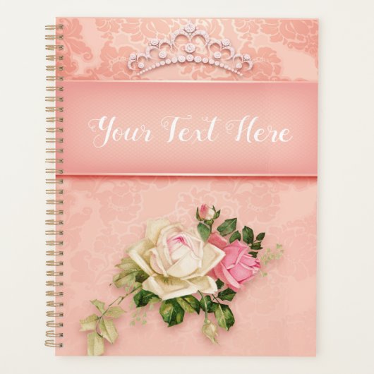 Kronen und Rose rosa Planer (Vorderseite)