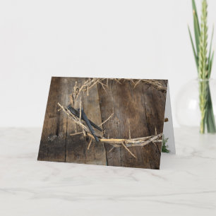 Kronen von Fäden und Nägeln Feiertagskarte