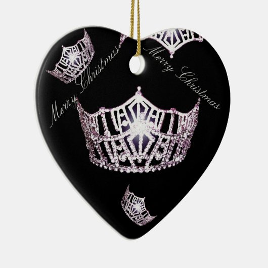 Kronen-Weihnachtsverzierung Miss Amerikas silberne Keramik Ornament (Rechts)