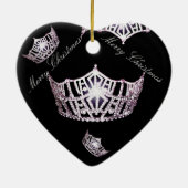 Kronen-Weihnachtsverzierung Miss Amerikas silberne Keramik Ornament (Hinten)