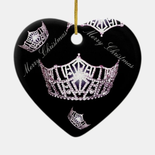 Kronen-Weihnachtsverzierung Miss Amerikas silberne Keramik Ornament (Hinten)