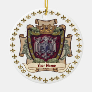 Kronenbanner Adler Nachname Keramik Ornament