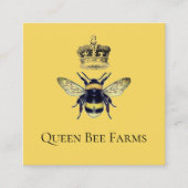 Kronenbauernhof Queen Been Apiary Yellow Gold Quadratische Visitenkarte (Vorderseite)