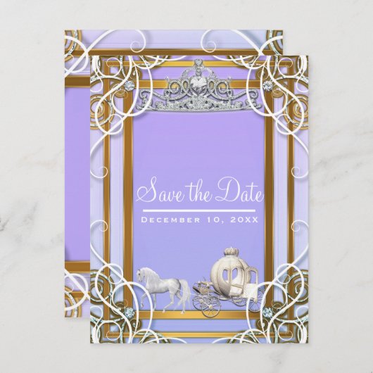 Kronenbeförderung mit lila Goldprinzen Save the Da Ankündigungspostkarte (Vorne/Hinten)