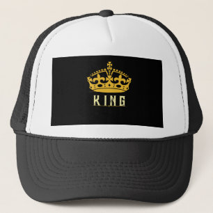 Kronenbild KING-Text Royal Style Weiß Schwarz-Kapp Truckerkappe