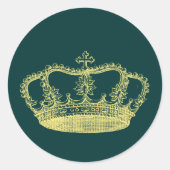 Kronendesigns Runder Aufkleber (Vorderseite)