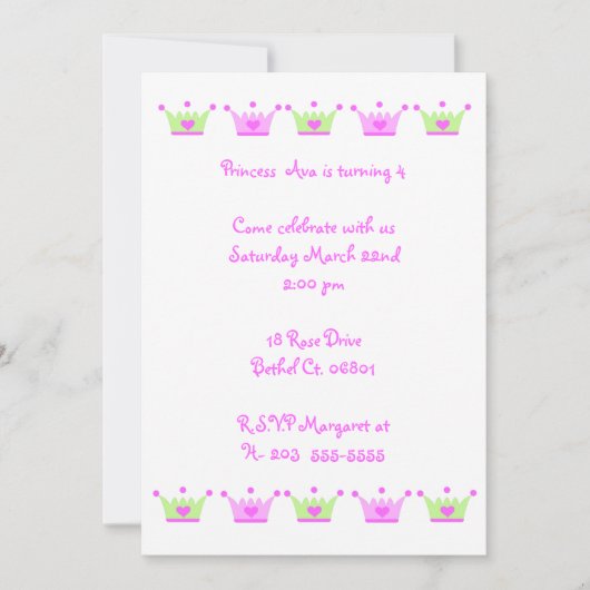 Kroneneinladung Einladung (Vorderseite)