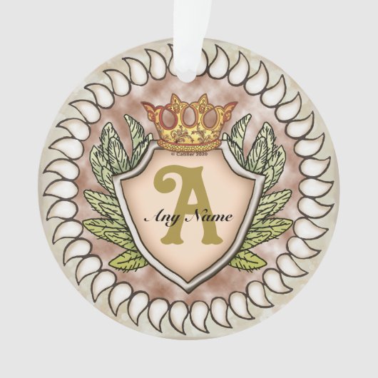 Kronenflügel-Monogramm Ornament (Vorderseite)
