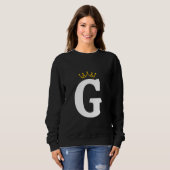 Kronenförmiges Buchstaben-G-Monogramm-Design Sweatshirt (Vorne ganz)