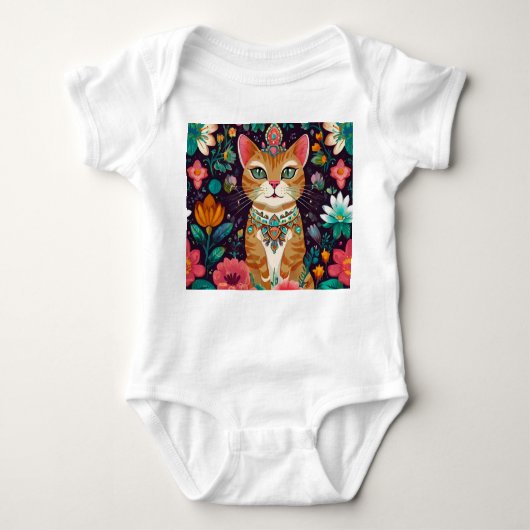 Kronenkatze Baby Strampler (Vorderseite)