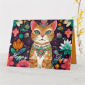 Kronenkatze Karte (Gelbe Blume)