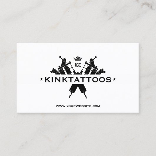 Kronenkirche Tattoo Schwarz-weiß Visitenkarte (Vorderseite)