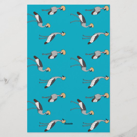 Kronenkraniche Briefpapier (Rückseite)