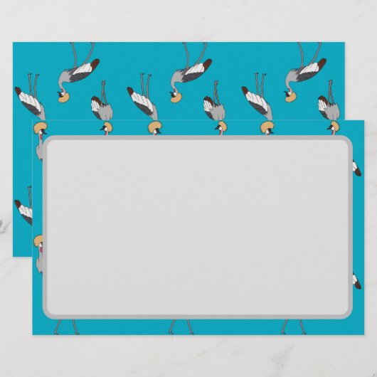 Kronenkraniche Briefpapier (Vorne/Hinten)