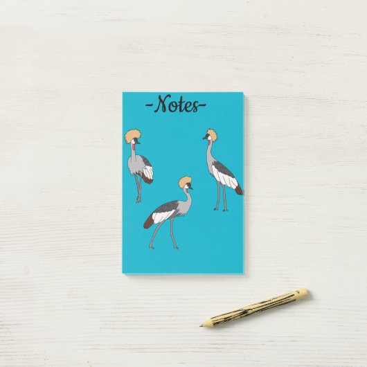 Kronenkraniche Post-it Klebezettel (Auf Schreibtisch)