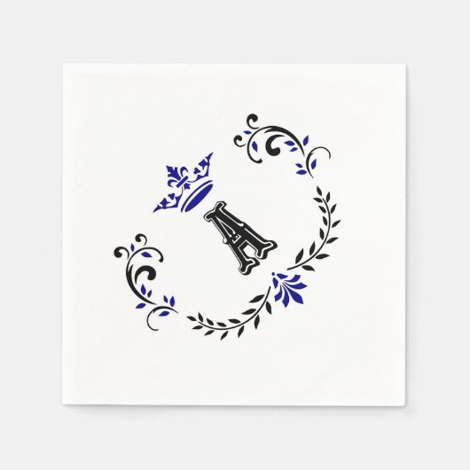 Kronenkranz A Monogramm Serviette (Vorderseite)