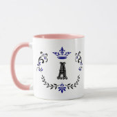 Kronenkranz A Monogramm Tasse (Links)