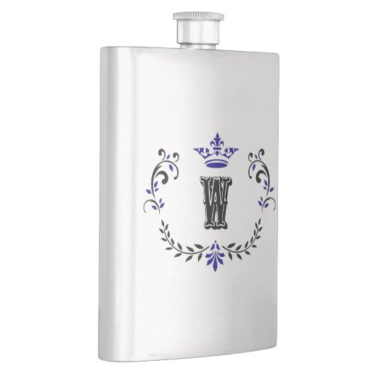 Kronenkranzmonogramm 'W' Flachmann (Rechts)