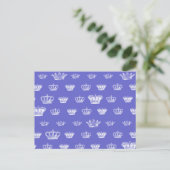 Kronenmuster in Weiß Postkarte (Stehend Vorderseite)