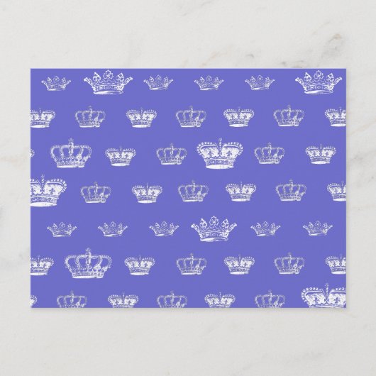 Kronenmuster in Weiß Postkarte (Vorderseite)
